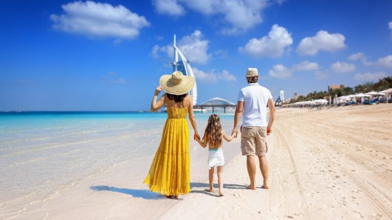 Family vacation in Dubai beach
